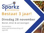 Save te date: 28/11 - Sparkz 3 jaar - extra feestelijke editie van het netwerkdiner 